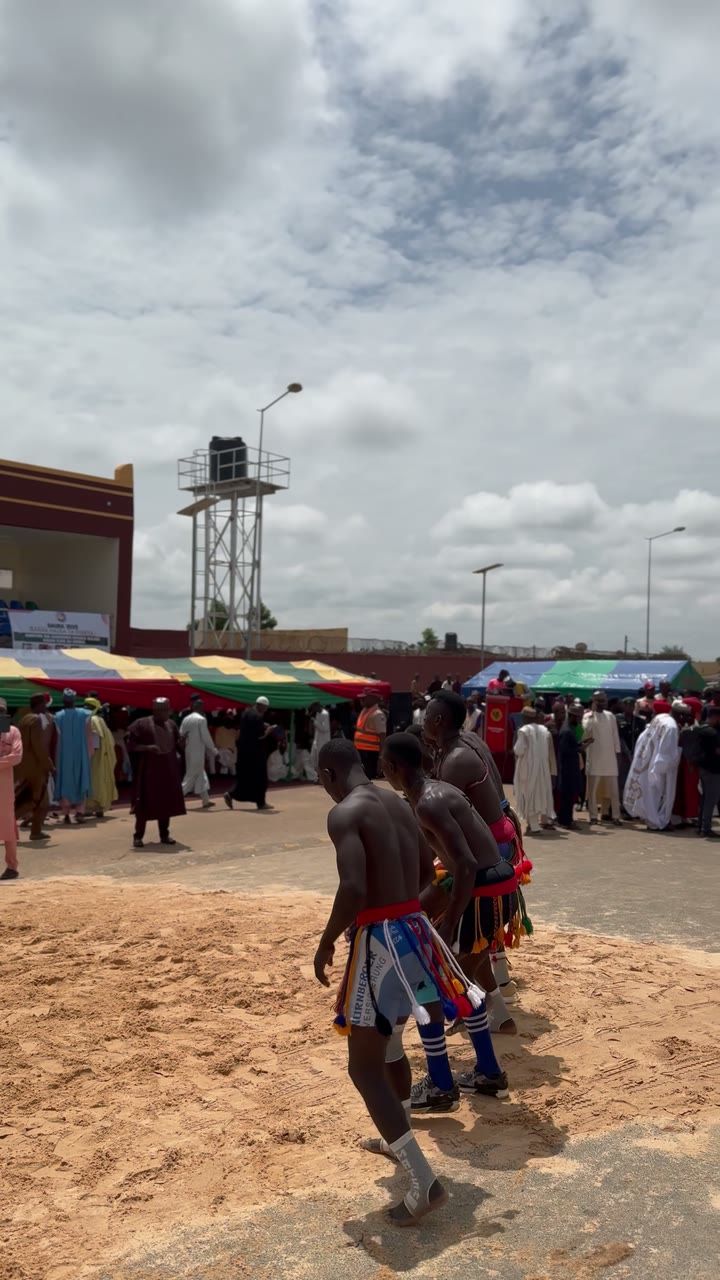 Community members queuing for a mobile enrolment outreach programme